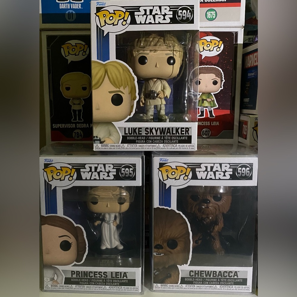 Star Wars Princess Leia, Luke Skywalker & Chewbacca Funko Bundle